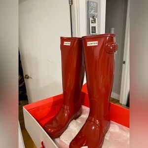 Hunter red rain boots